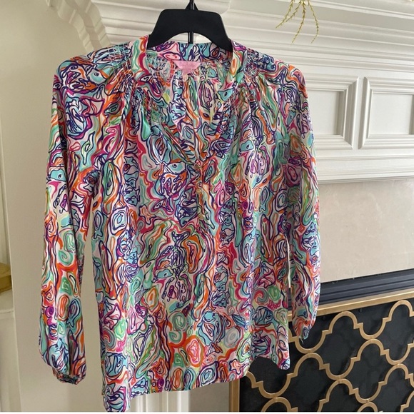 LILLY PULITZER ELSA 🌴💗 100% SILK TOPS (3) ALL SIZE MEDIUM - Picture 5 of 7